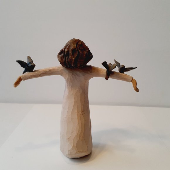 Willow Tree Figurine Happiness Girl w/ Birds Demdaco 2004 Susan Lordi - Picture 7 of 8